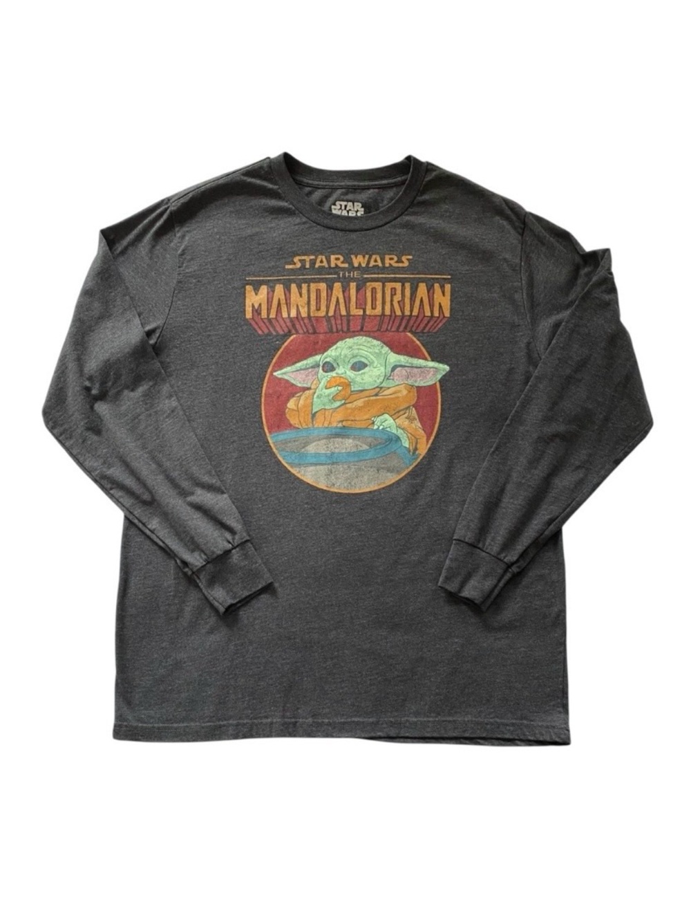Star Wars The Mandalorian Grogu Baby Yoda LS Graphic T-shirt Unisex XL